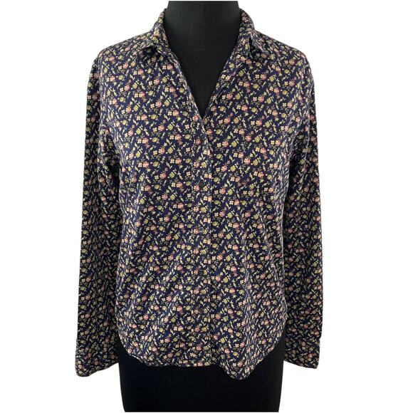 Denim & Supply Ralph Lauren Blue Floral Button-Down RL Tomboy Shirt M Medium - Picture 1 of 8